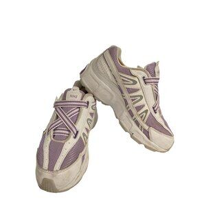 Nike 336470 kids Size 2Y White Lavender Mesh hook loop closure Athletic Sneaker